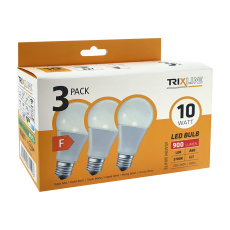 LED žiarovka Trixline 10W A60 E27 teplá biela 3 PACK
