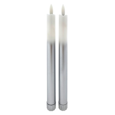 Dlhá LED sviečka - bielo-strieborná, 2ks HOME DECOR HD-117