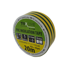 PVC izolačná páska TR-IT 206 20m, 0,13mm zeleno-žltá TRIXLINE