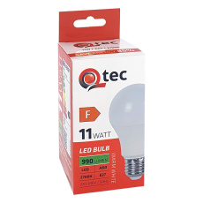 LED žiarovka Qtec 11W 990lm A60 E27 2700K