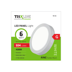 LED panel TRIXLINE TR 113 6W, kruhový prisadený 4200K