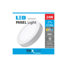 Podhľadové LED svietidlo TRIXLINE – prisadené, okrúhle 24W studená biela