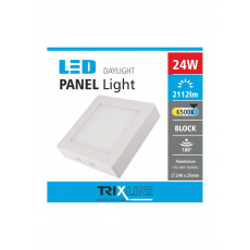 Podhľadové LED svietidlo TRIXLINE – prisadené hranaté 24W studená biela