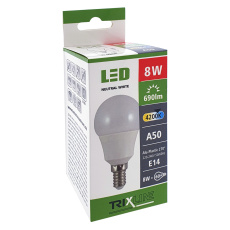 LED žiarovka Trixline 8W E14 A50 neutrálna biela