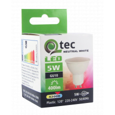 LED žiarovka QTEC 5W GU10 neutrálna biela