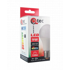 LED žiarovka Q tec 9W A60 E27 teplá biela