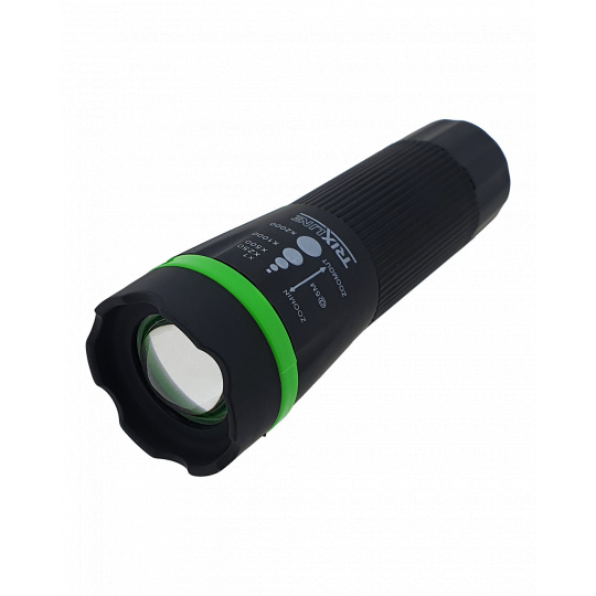 Ruční LED svítilna se zoomem TR 311R zelená, ABS/1W