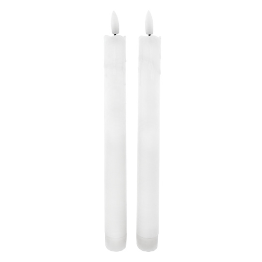 Dlhé LED sviečky - biele, 2ks HOME DECOR HD-114