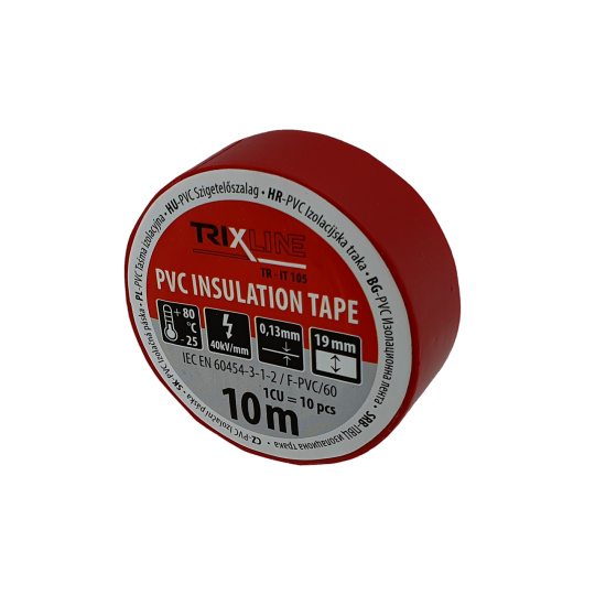 PVC izolačná páska TR-IT 105 10m, 0,13mm červená TRIXLINE