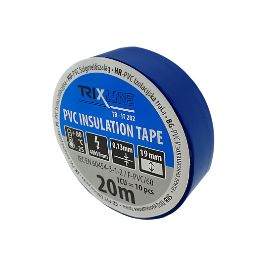 PVC izolačná páska TR-IT 202 20m, 0,13mm modrá TRIXLINE