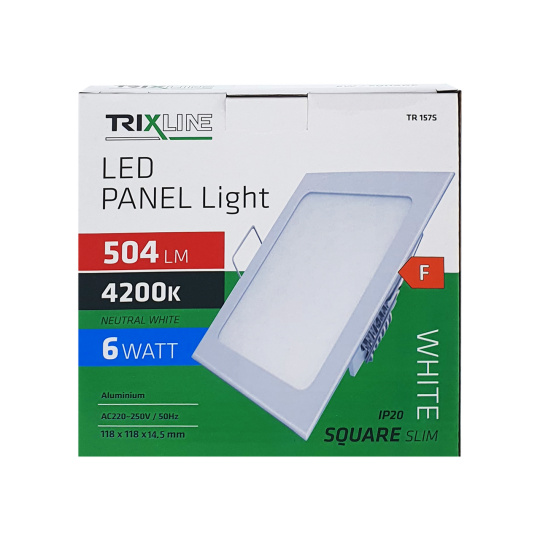 LED panel TRIXLINE TR 157S 6W, čtvercový vestavný 4200K