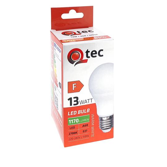 LED žárovka Qtec 13W A60 E27 2700K