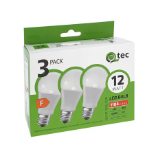 LED žiarovky 12W/1104lm/A60/E27 neutrálna biela 3 PACK Qtec