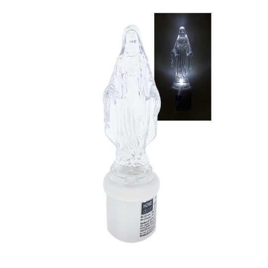 HD-135 LED svieca Panna Mária - biely blikajúci plameň HOME DECOR