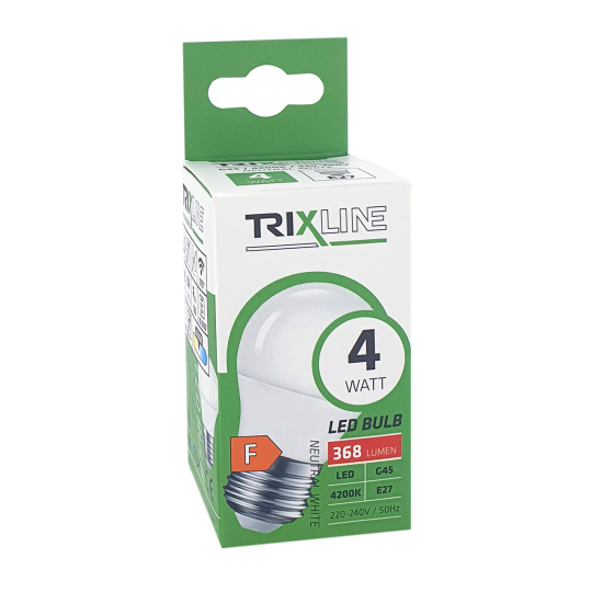 LED žiarovka Trixline 4W 368lm E27 G45 neutrálna biela