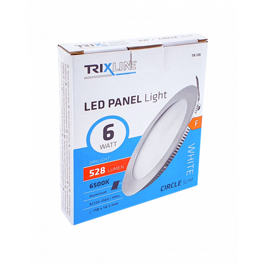 LED panel TRIXLINE TR 126 6W, kruhový vstavaný 6500K