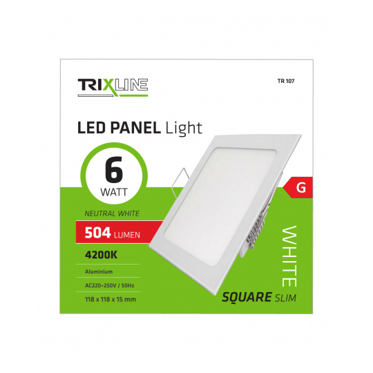 Podhľadové LED svietidlo TRIXLINE – štvorcové 6W neutrálna biela