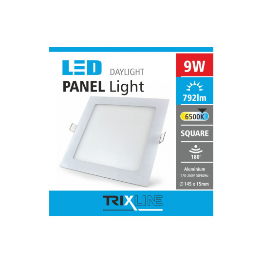 Podhľadové LED svietidlo TRIXLINE – štvorcové 9W studená biela