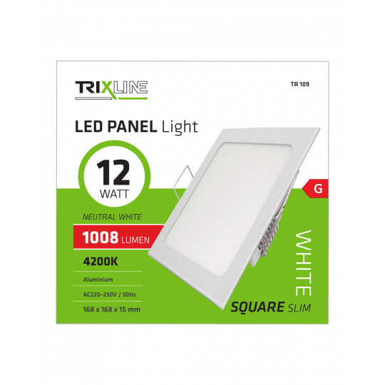 Podhľadové LED svietidlo TRIXLINE – štvorcové 12W neutrálna biela