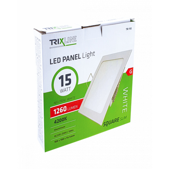Podhľadové LED svietidlo TRIXLINE – štvorcové 15W neutrálna biela-0590