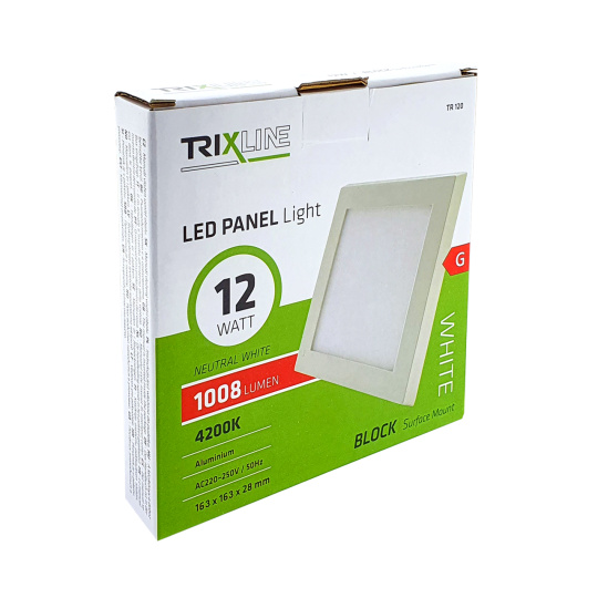 Podhľadové LED svietidlo TRIXLINE – prisadené štvorcové 12W neutrálna biela