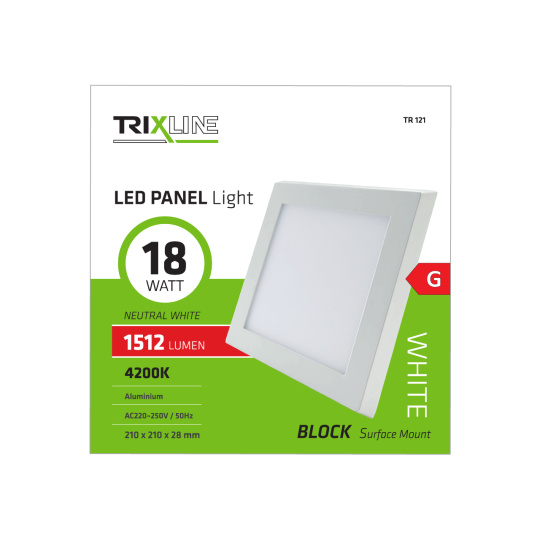 LED panel TRIXLINE TR 121 18W, štvorcový prisadený 4200K