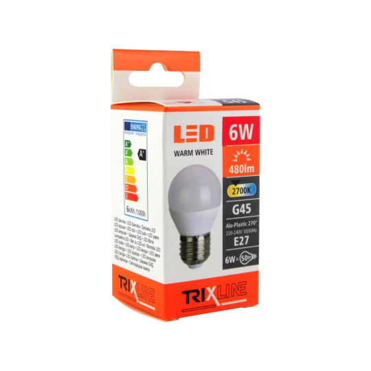 LED žiarovka BC TR 6W E27 G45 teplá biela