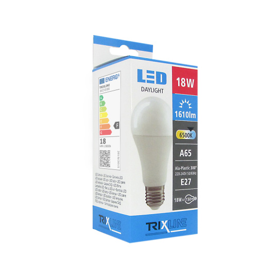 LED žárovka 18W E27 A65 studená bílá Trixline