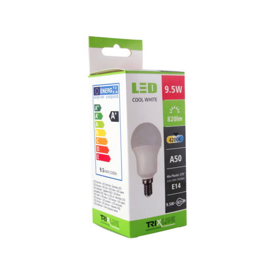 LED žiarovka TRIXLINE 9,5W E14 A50 neutrálna biela