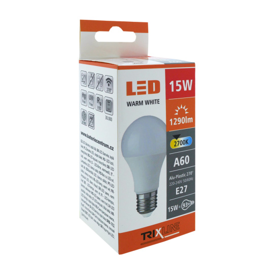 LED žiarovka BC TR 15W E27 A60 teplá biela
