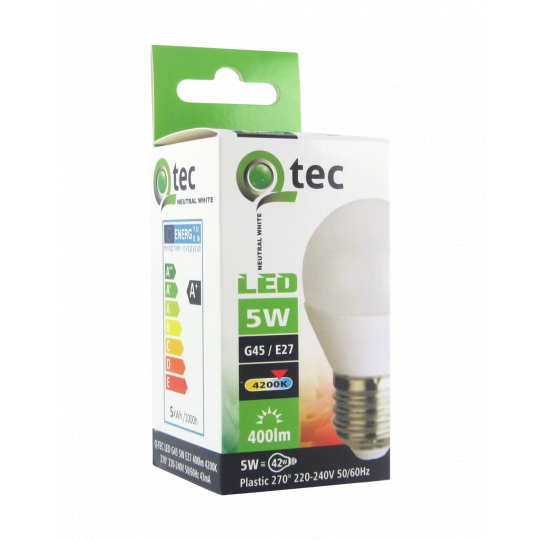 LED žiarovka Q tec 5W E27 teplá biela