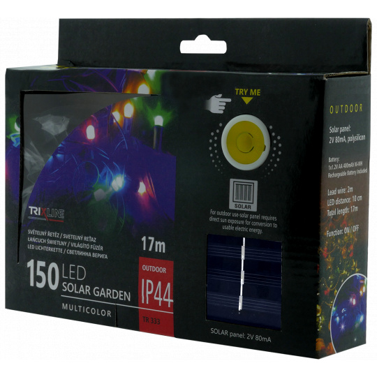 Solárna vianočná LED reťaz TR 333 multicolor