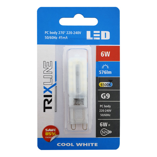 LED žiarovka Trixline 6W G9 6500K denná biela
