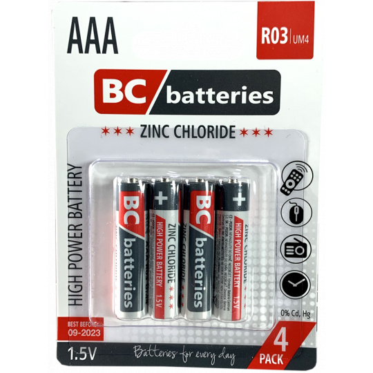Zinkochloridová 1,5 tužková batéria R03/4P