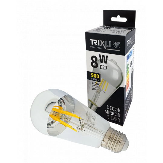 LED žiarovka Trixline DECOR MIRROR ST64, 8W SILVER